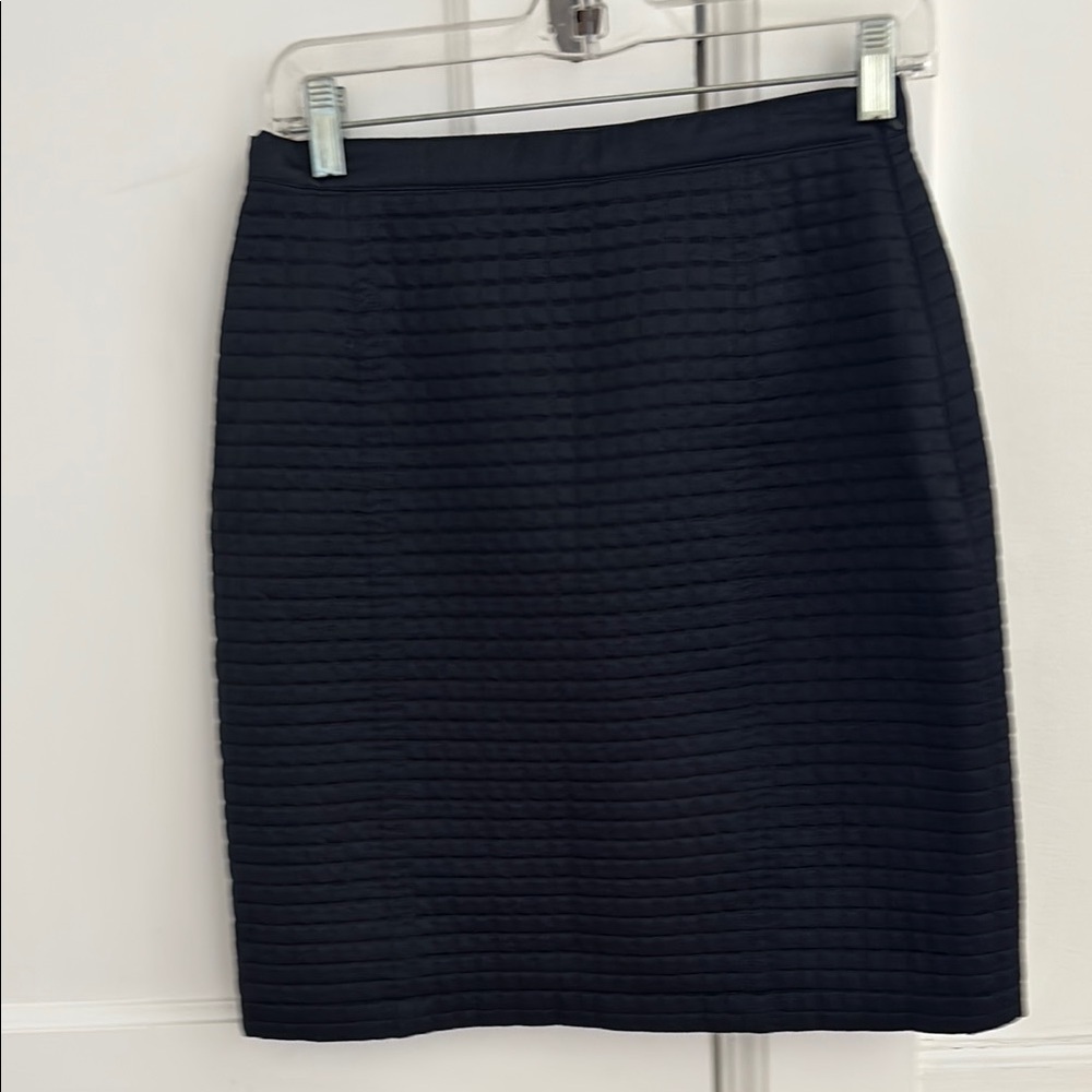 Rena Lange Black Ribbed Pencil Skirt for Work